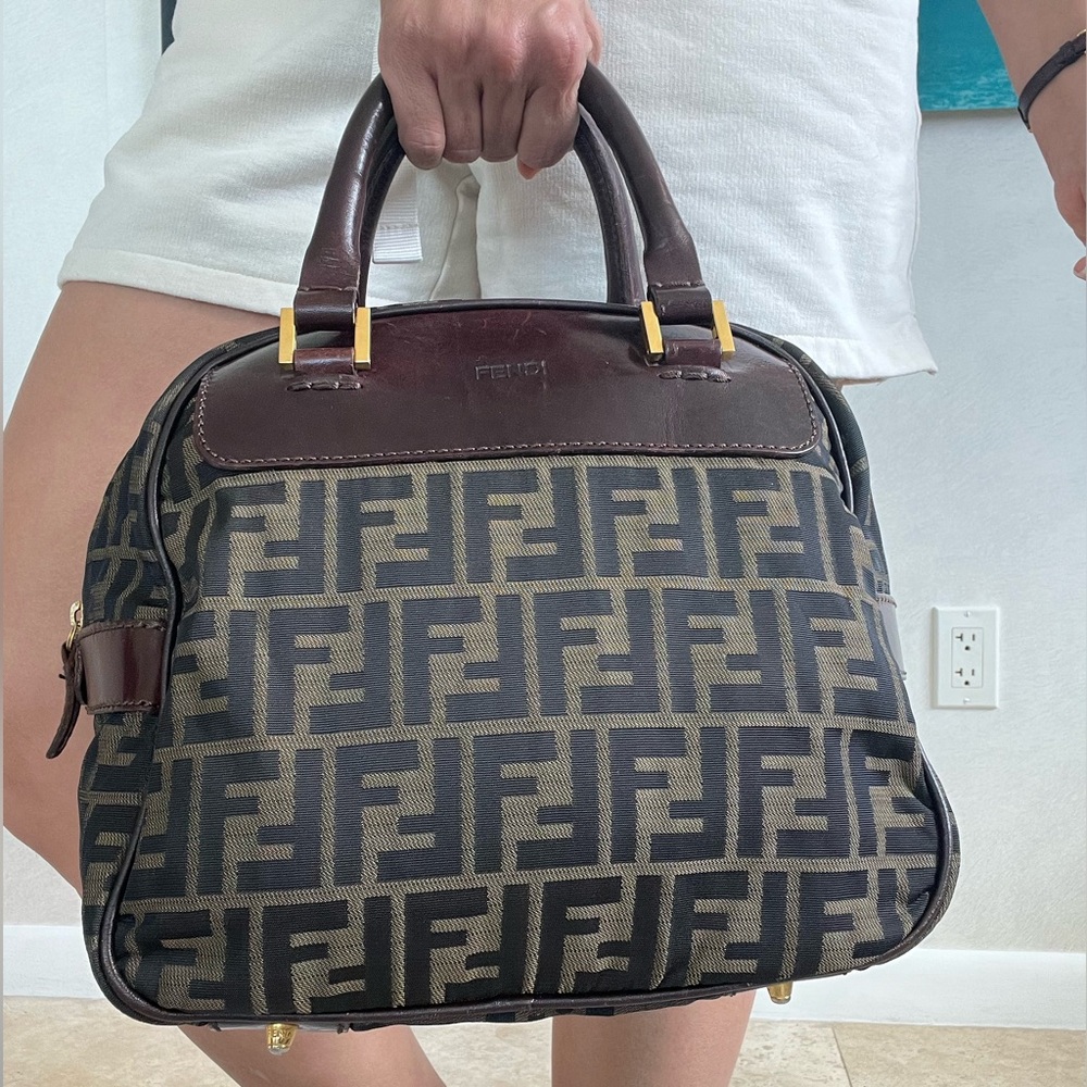 Fendi zuccha nylon handbag